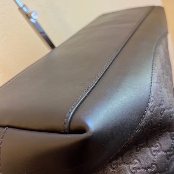 Gucci Guccissima Leather Metallic Chocolate Brown Tote Bag - Picture 5 of 16